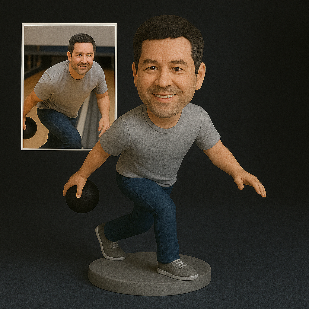 Custom Bowler Bobblehead – Personalized Bowling Figurine Gift for Players & Fans