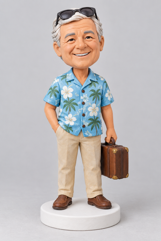 Custom Retirement Bobblehead Figurine – Personalized “Officially Retired” Gift for Coworker, Boss, Dad or Mum