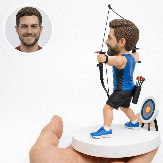 Custom Archer Bobblehead – Personalized Archery Figurine from Your Photo