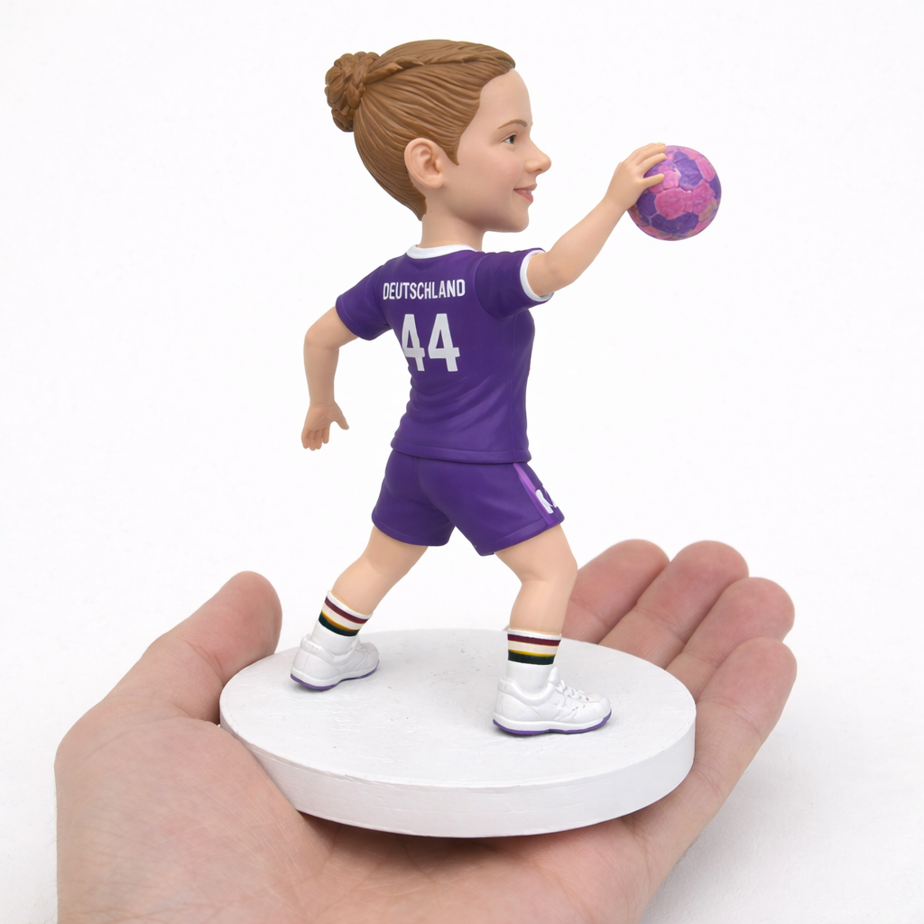Custom Handball Player Bobblehead with Photo – Personalized Sports Figurine Gift