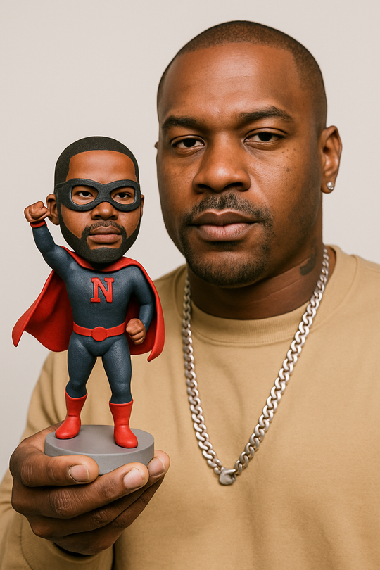 Custom Superhero Bobblehead – Personalized Initial Edition