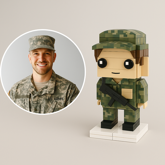 Custom Soldier Brick Figurine – Personalized Military Mini Figure Gift for Soldiers, Veterans & Armed Forces