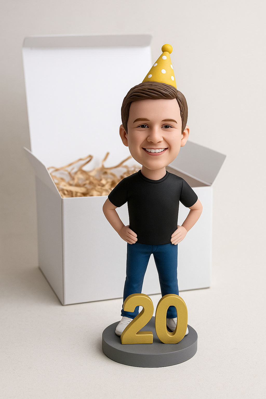 Custom Bobble Head Mini Figurine 20th Birthday Custom Bobblehead