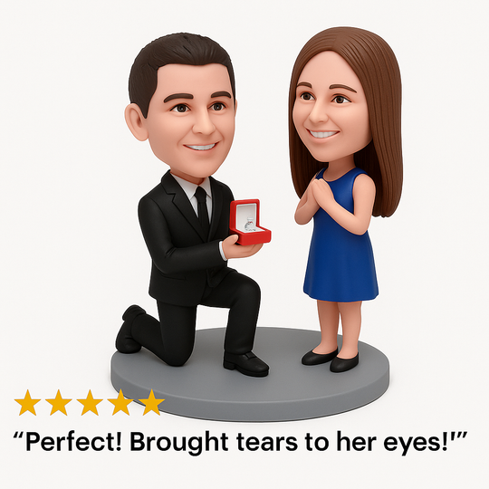 Custom Proposal Bobblehead – Guy Kneeling & Proposing Figurine
