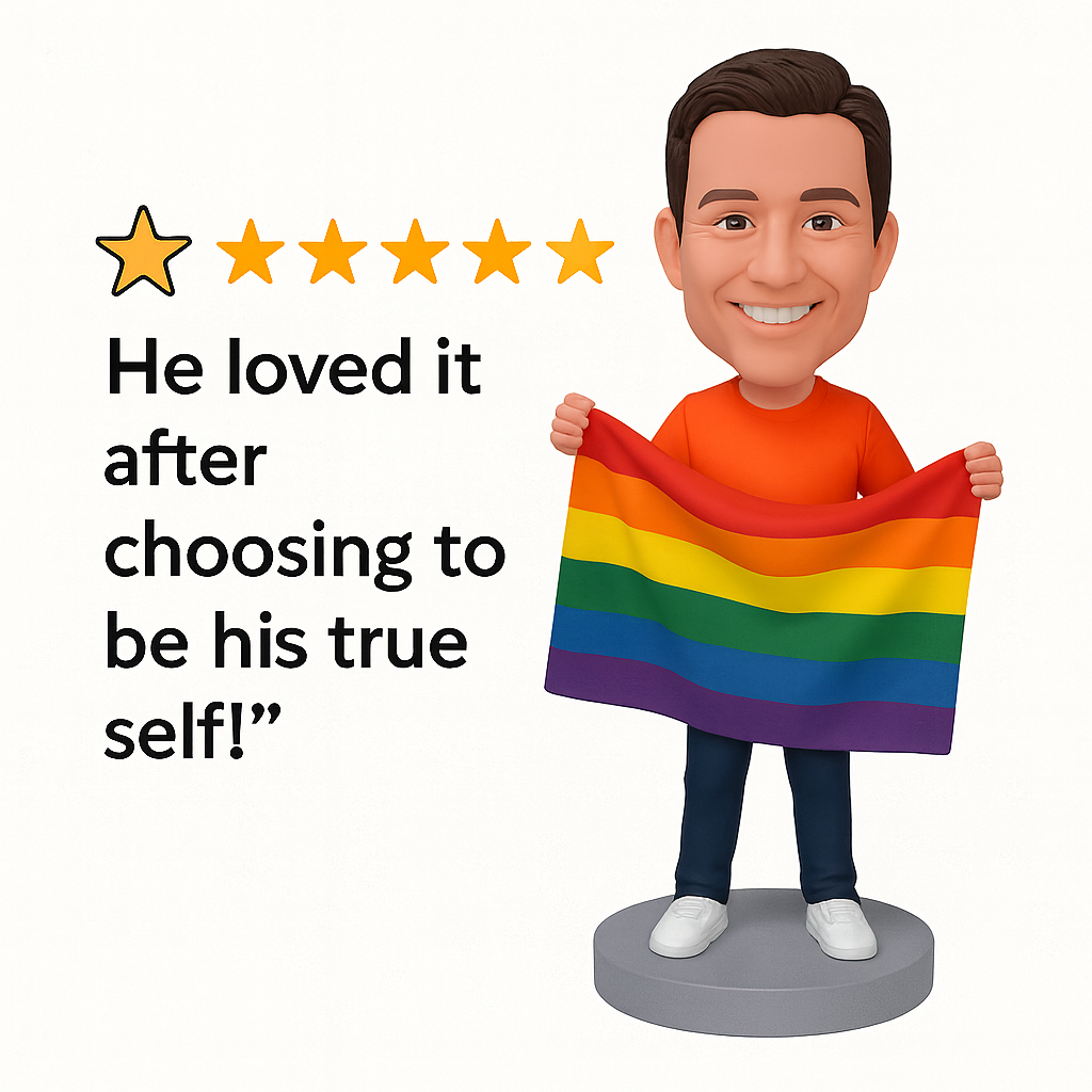 Custom LGBT Coming Out Bobblehead – Personalized Pride Figurine & LGBTQ+ Gift