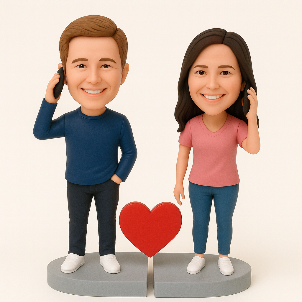 Custom Bobble Head Mini Figurine Long-Distance Reunited