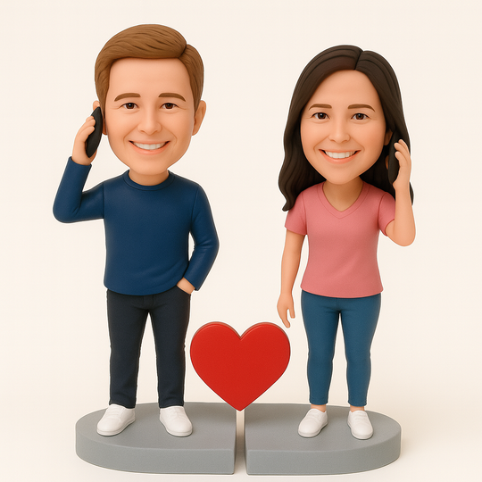 Custom Bobble Head Mini Figurine Long-Distance Reunited