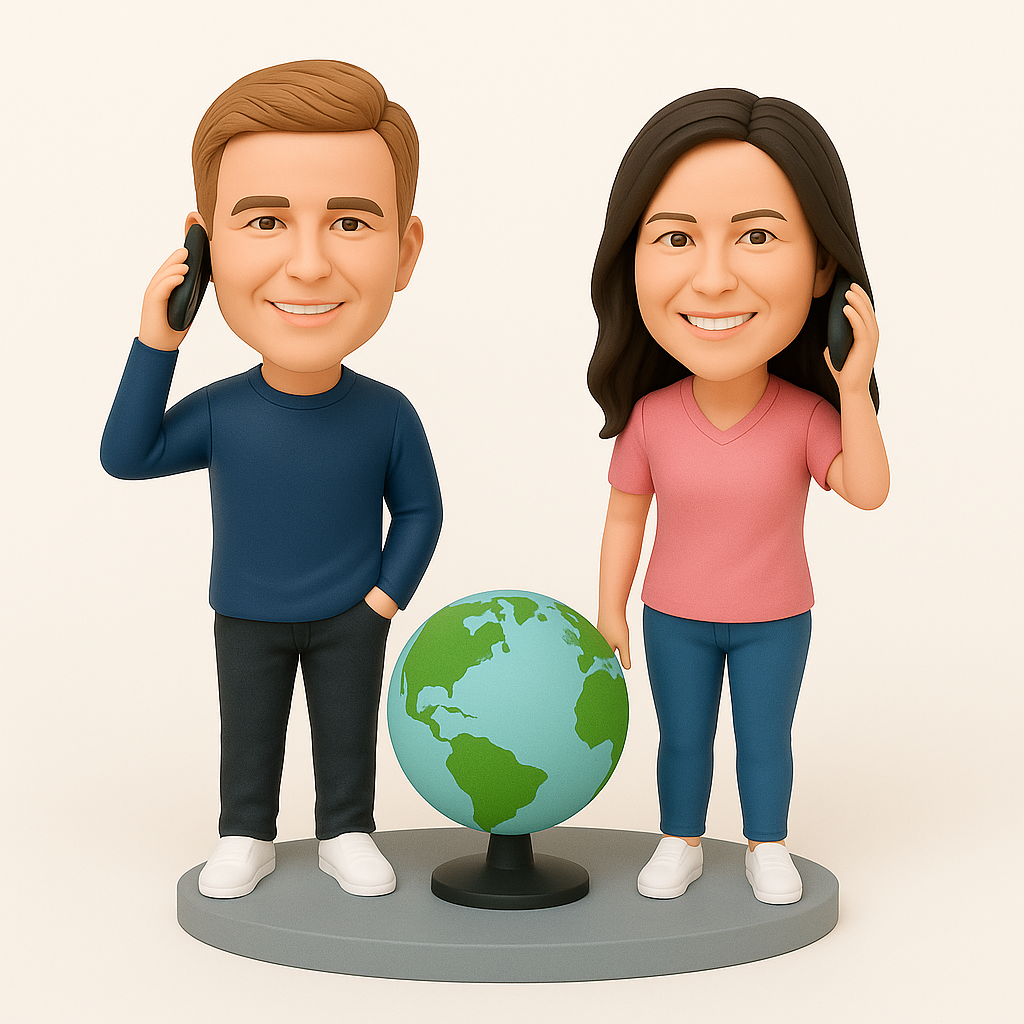 Custom Bobble Head Mini Figurine Long-Distance Reunited