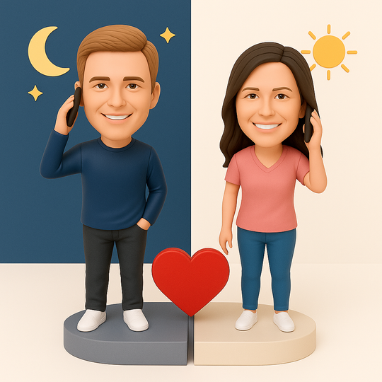 Custom Bobble Head Mini Figurine Long-Distance Reunited