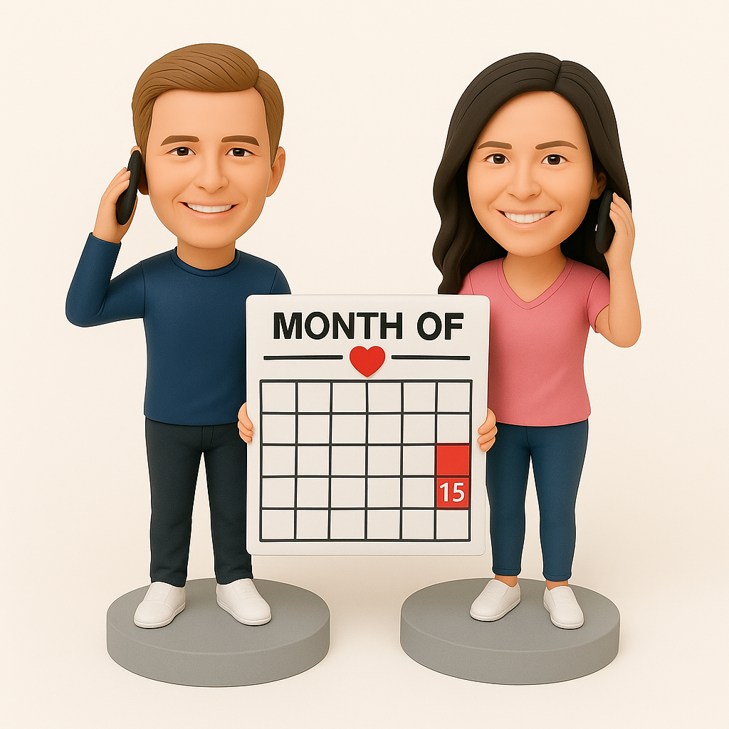 Custom Bobble Head Mini Figurine Long-Distance Reunited