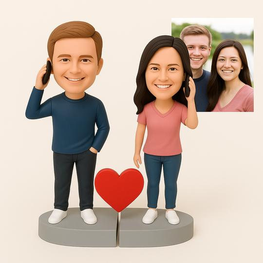 Custom Bobble Head Mini Figurine Long-Distance Reunited