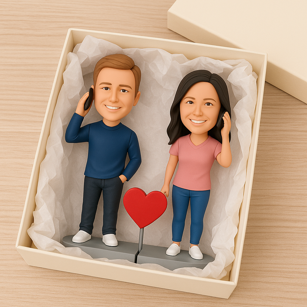 Custom Bobble Head Mini Figurine Long-Distance Reunited