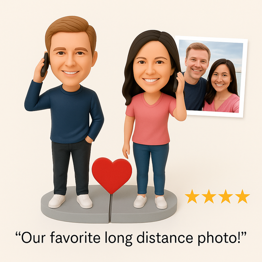 Custom Bobble Head Mini Figurine Long-Distance Reunited