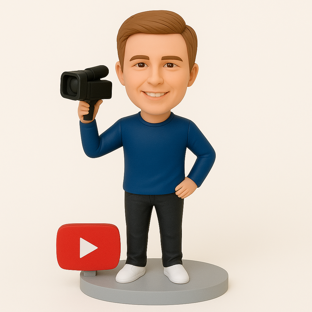 Custom YouTuber Bobblehead – Personalized Figurine Gift for Content Creators, Streamers & Fans