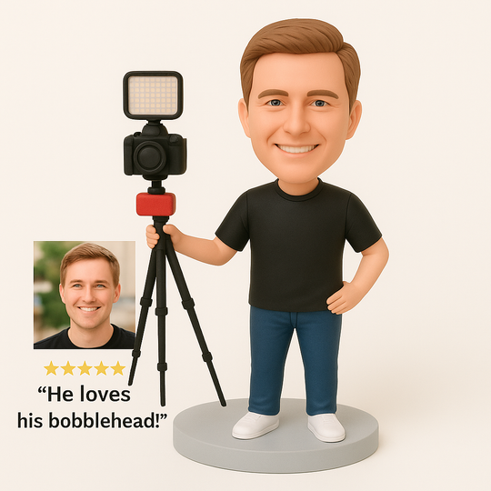 Custom YouTuber Bobblehead – Personalized Figurine Gift for Content Creators, Streamers & Fans