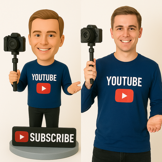 Custom YouTuber Bobblehead – Personalized Figurine Gift for Content Creators, Streamers & Fans