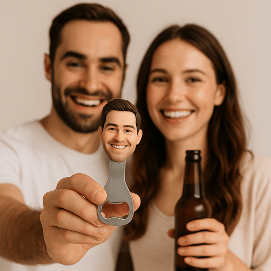 Custom Head Mini Figurine Wedding Bridesman Bridesmaid Groomsmen Groomswomen Set Personalized Face Bottle Opener