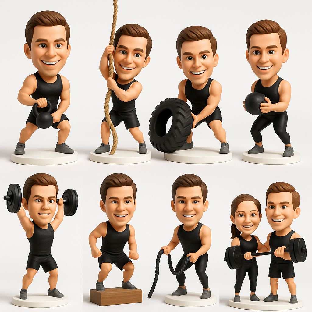 Custom CrossFit Bobblehead – Personalized Fitness Gift | CrossFit Coach Gift | Gym Lover Gift | Weightlifter Figurine | Custom Mini Me