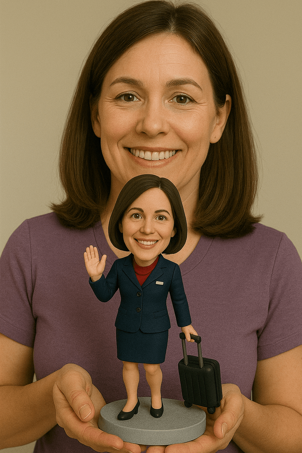 Custom Bobble Head Mini Figurine Flight Attendance Cabin Crew Gift Customized
