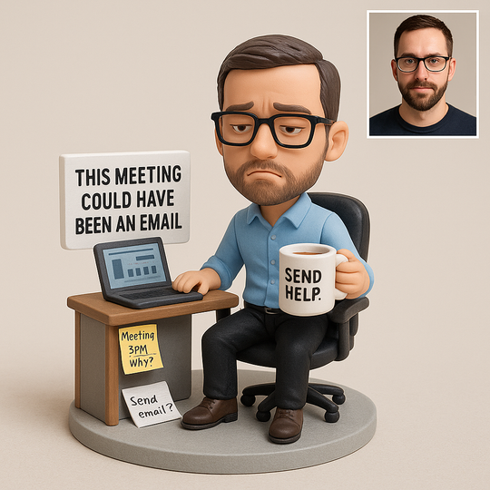 Custom Office Bobblehead – “This Meeting Could Have Been an Email” | Funny Workplace Gift for Coworkers & Bosses
