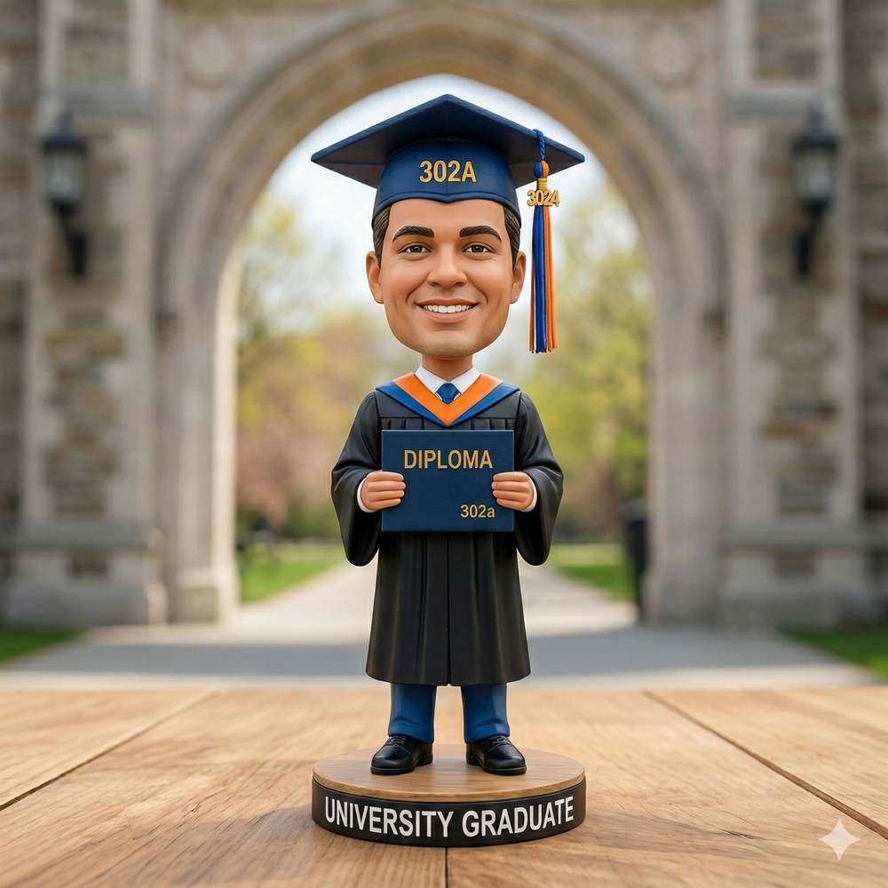 Custom Bobble Head Mini Figurine Graduation Customized