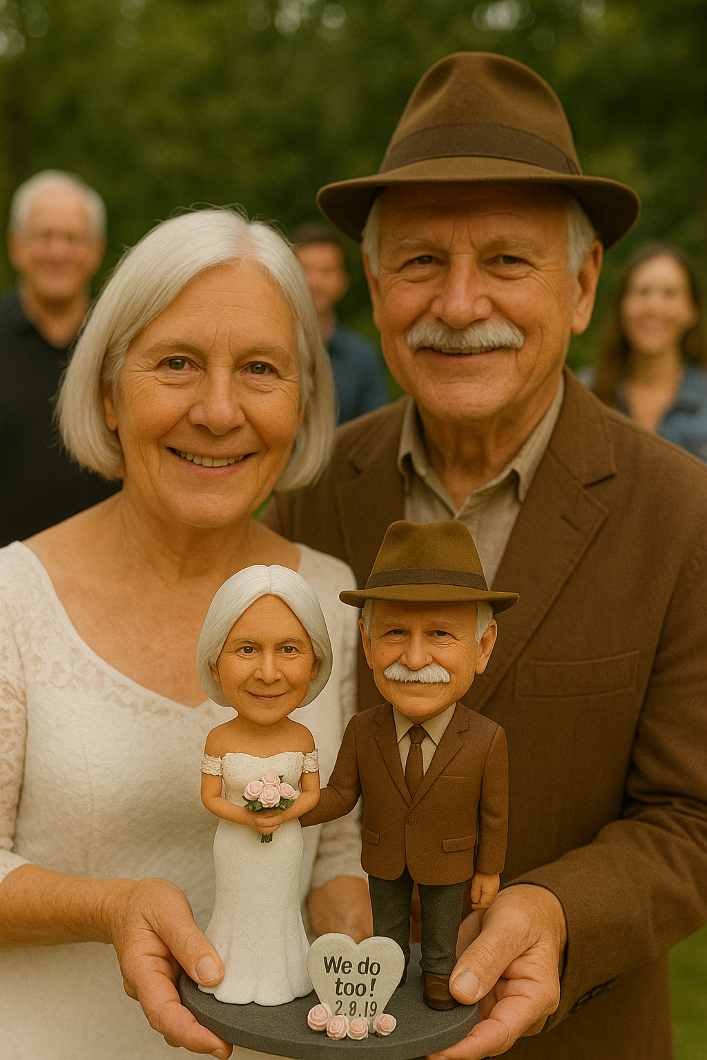 Custom Bobble Head Mini Figurine Old Couple Customized