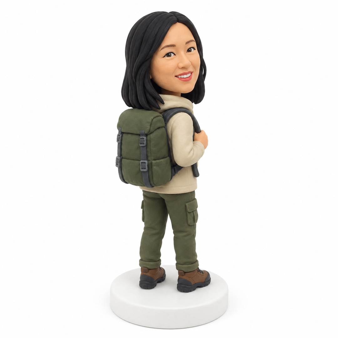 Custom Hiker Bobblehead – Personalized Camping & Outdoor Adventure Gift