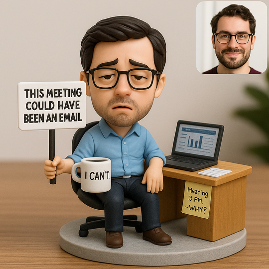 Custom Office Bobblehead – “This Meeting Could Have Been an Email” | Funny Workplace Gift for Coworkers & Bosses