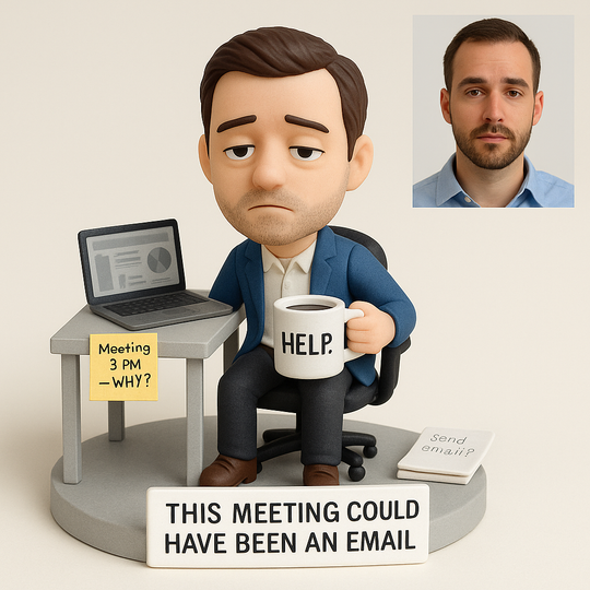 Custom Office Bobblehead – “This Meeting Could Have Been an Email” | Funny Workplace Gift for Coworkers & Bosses
