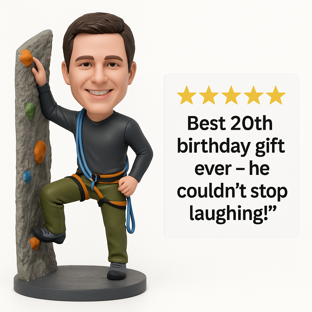 Custom Bobble Head Mini Figurine Rock Climbing Customized