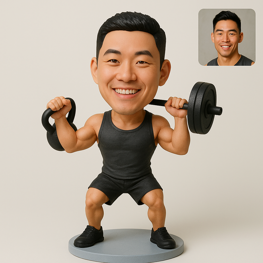 Custom CrossFit Bobblehead – Personalized Fitness Gift | CrossFit Coach Gift | Gym Lover Gift | Weightlifter Figurine | Custom Mini Me