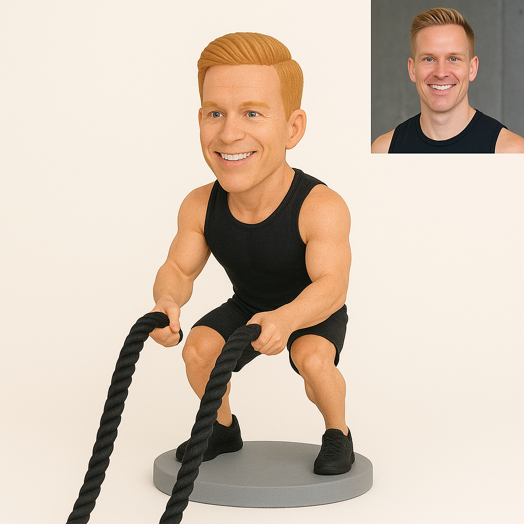 Custom CrossFit Bobblehead – Personalized Fitness Gift | CrossFit Coach Gift | Gym Lover Gift | Weightlifter Figurine | Custom Mini Me