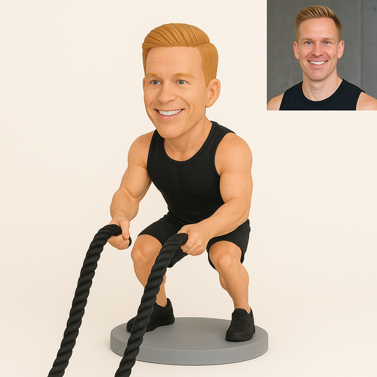 Custom CrossFit Bobblehead – Personalized Fitness Gift | CrossFit Coach Gift | Gym Lover Gift | Weightlifter Figurine | Custom Mini Me
