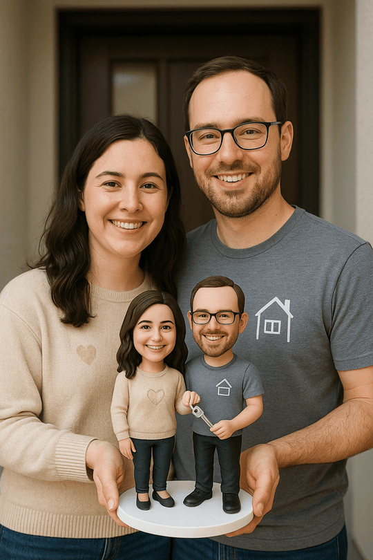Custom Bobble Head Mini Figurine - House Warming Gift