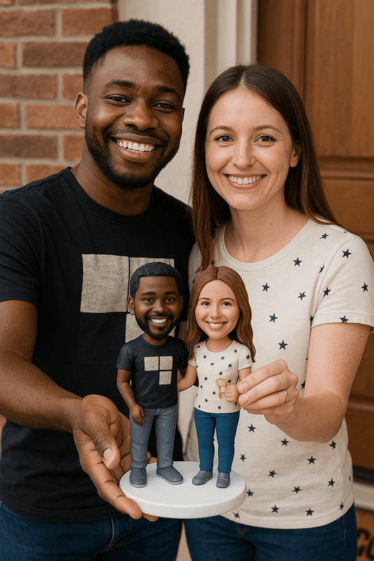 Custom Bobble Head Mini Figurine - House Warming Gift