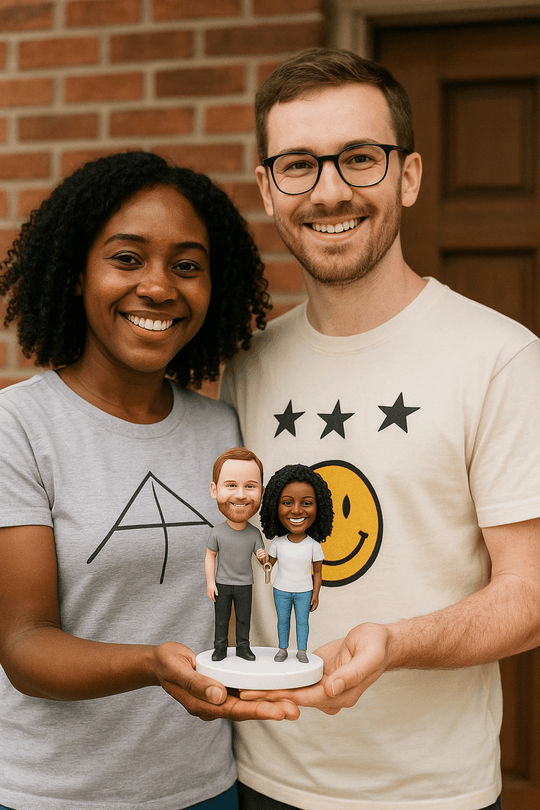 Custom Bobble Head Mini Figurine - House Warming Gift