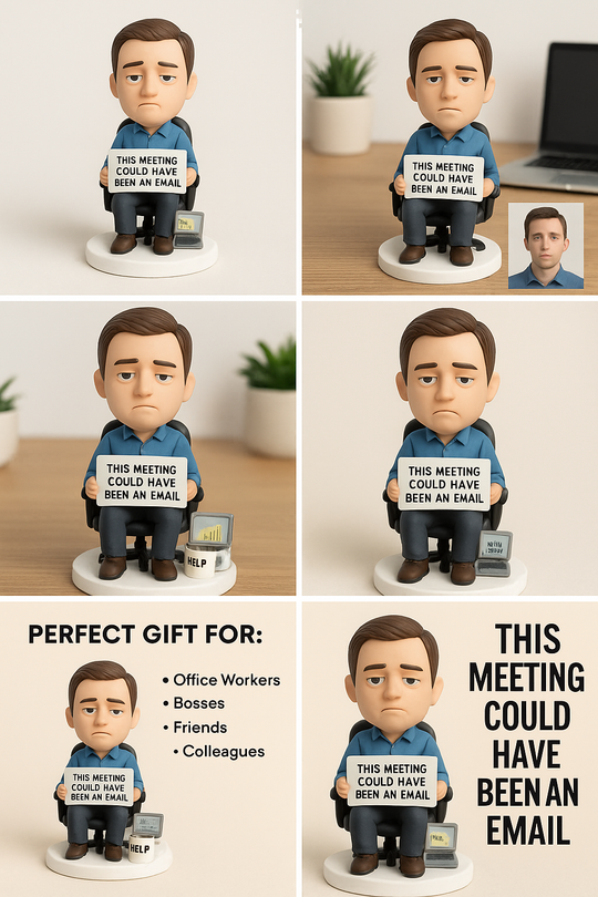 Custom Office Bobblehead – “This Meeting Could Have Been an Email” | Funny Workplace Gift for Coworkers & Bosses
