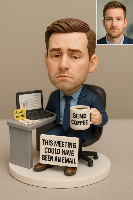 Custom Office Bobblehead – “This Meeting Could Have Been an Email” | Funny Workplace Gift for Coworkers & Bosses