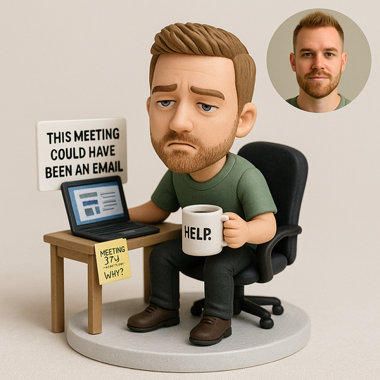 Custom Office Bobblehead – “This Meeting Could Have Been an Email” | Funny Workplace Gift for Coworkers & Bosses