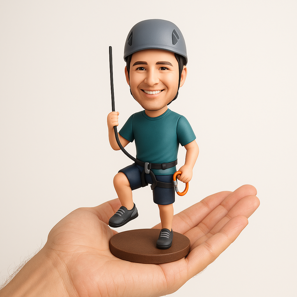 Custom Bobble Head Mini Figurine Rock Climbing Customized