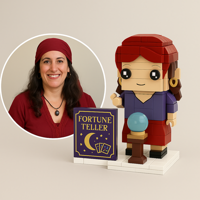 Custom Fortune Teller Brick Figurine – Personalized Psychic Mini Figure | Gift for Tarot Readers, Astrologers & Spiritual Fans