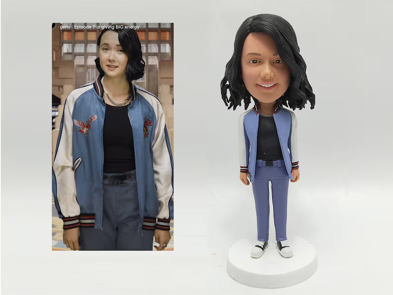 Example of the custom figurine design; personalised from customer reference photos
