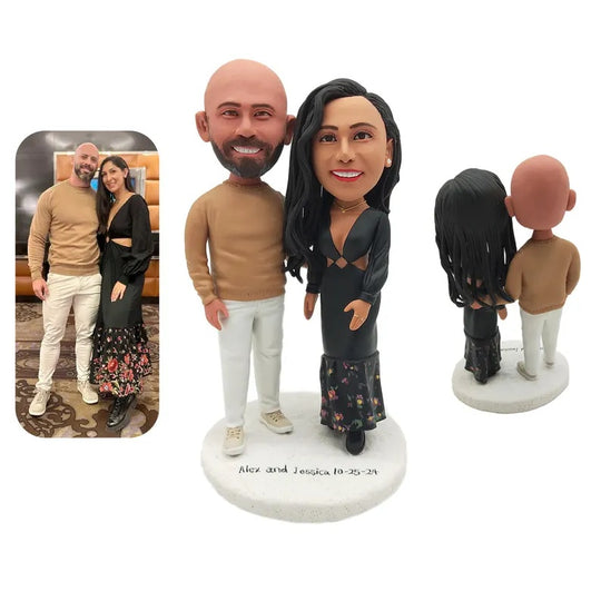 Example of the custom figurine design; personalised from customer reference photos