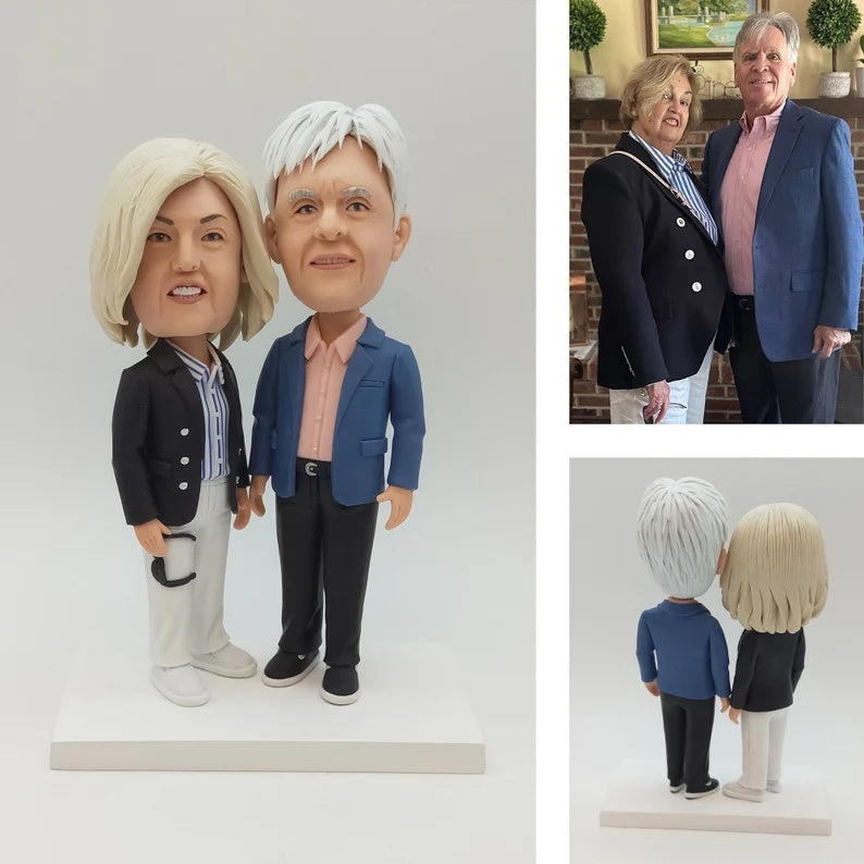Example of the custom figurine design; personalised from customer reference photos