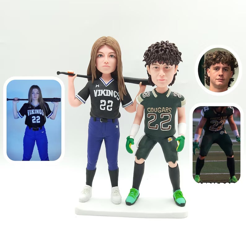 Example of the custom figurine design; personalised from customer reference photos