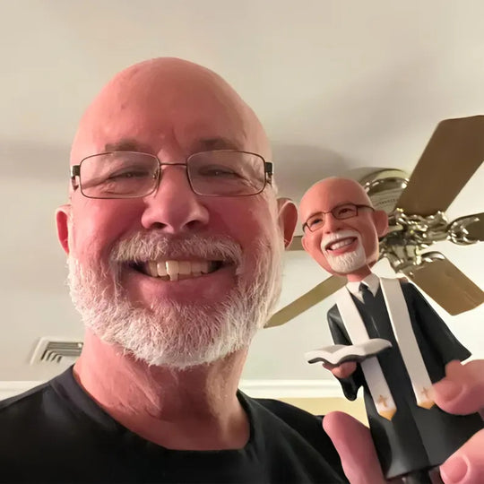 Example of the custom figurine design; personalised from customer reference photos