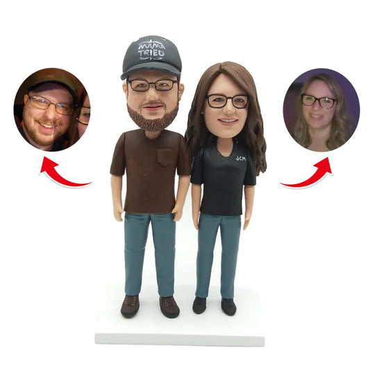 Example of the custom figurine design; personalised from customer reference photos