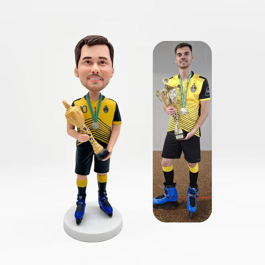 Example of the custom figurine design; personalised from customer reference photos