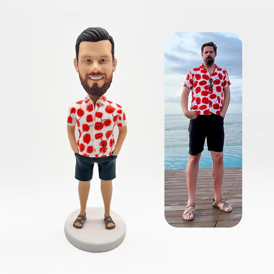 Example of the custom figurine design; personalised from customer reference photos