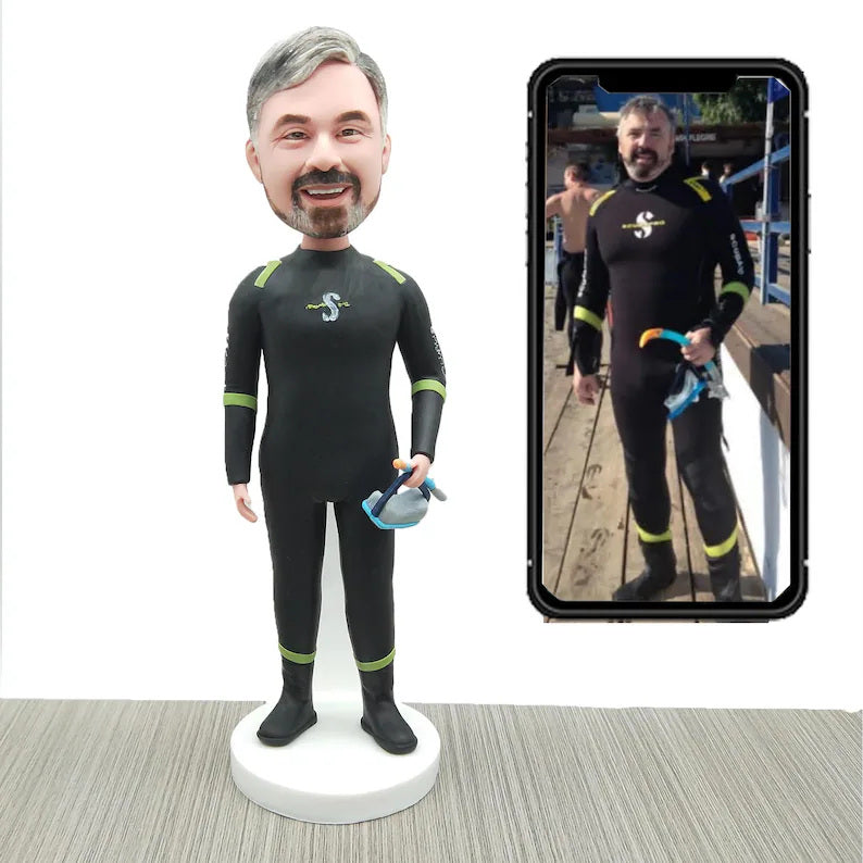 Example of the custom figurine design; personalised from customer reference photos